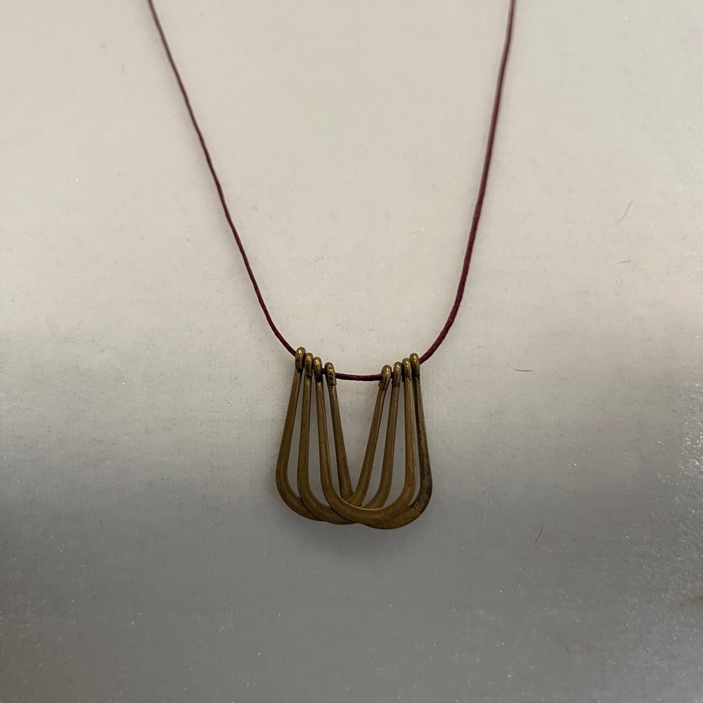 Brass long adjustable necklace